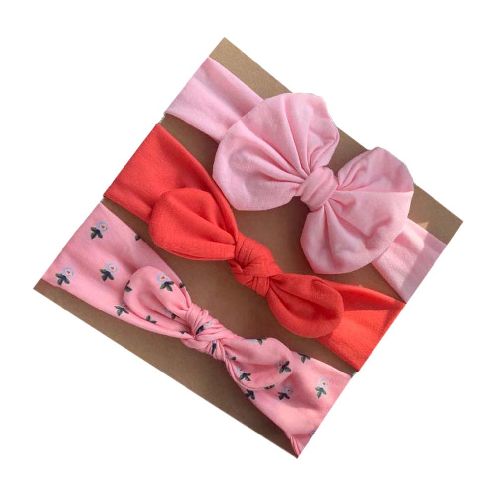 The Girl Cap - 3pc-Set - Baby Headband - Pinky Affair