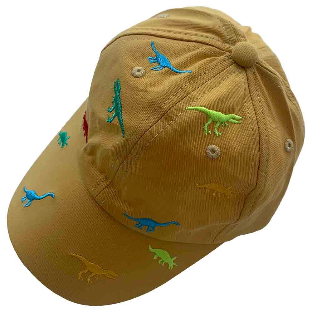 The Girl Cap - Kids Cap - Yellow Dinosaur