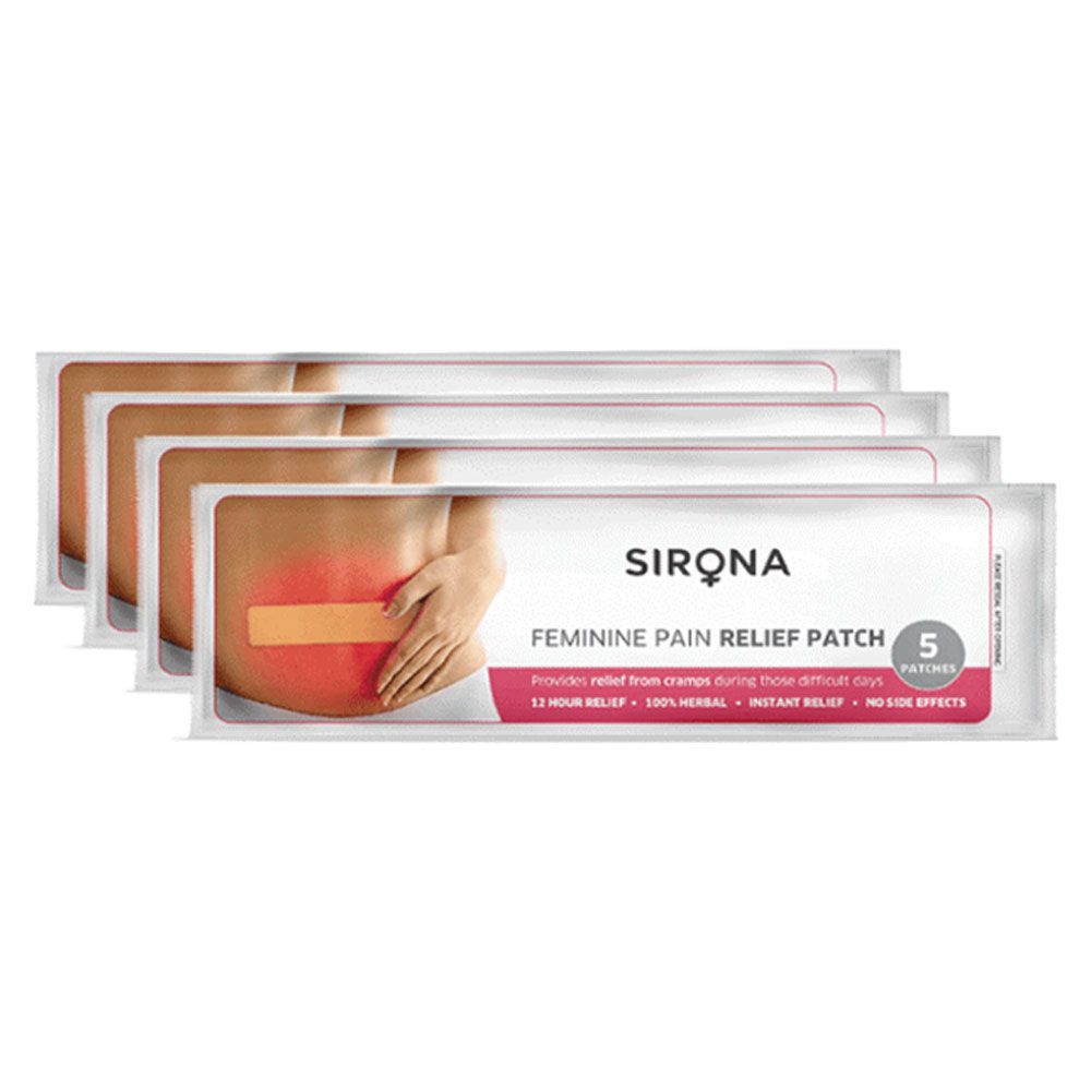 Sirona - Herbal Period Pain Relief Patches - 5pcs, Pack of 4