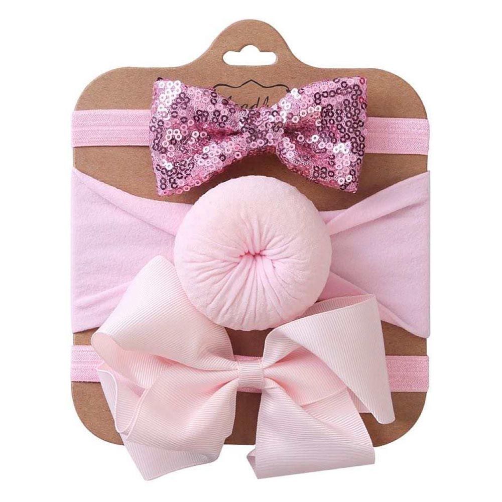 The Girl Cap - 3pc-Set - Shimmer Headband - Pink