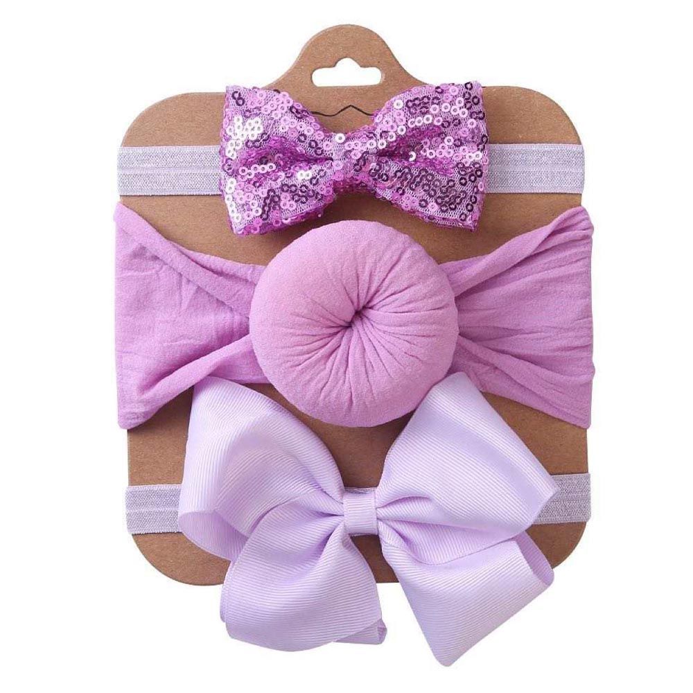 The Girl Cap - 3pc-Set - Shimmer Headband - Purple