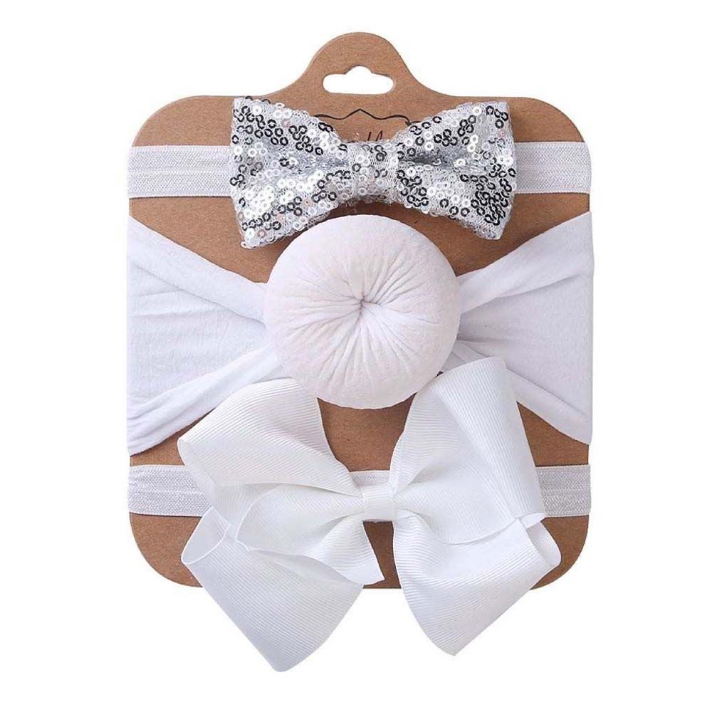 The Girl Cap - 3pc-Set - Shimmer Headband - White