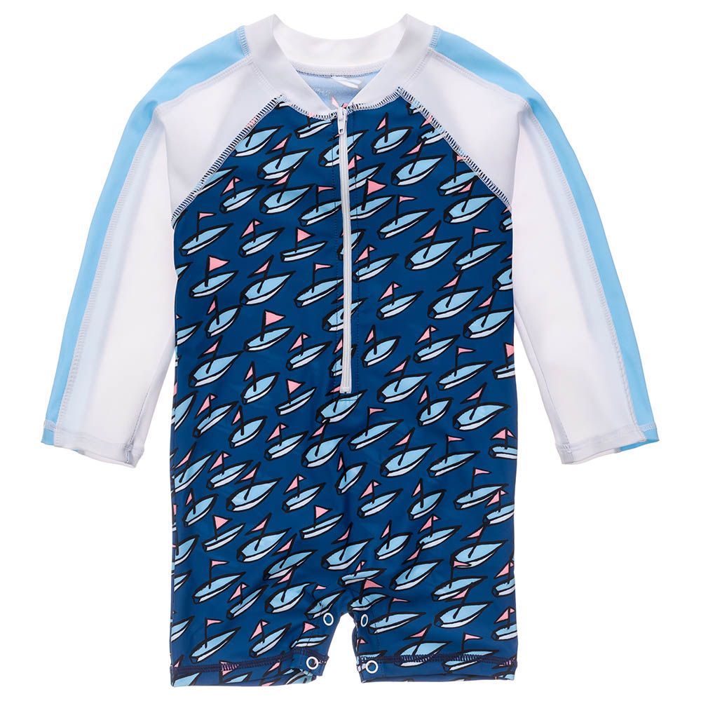 Snapperrock - Opti Boats Long Sleeves Sunsuit - Navy