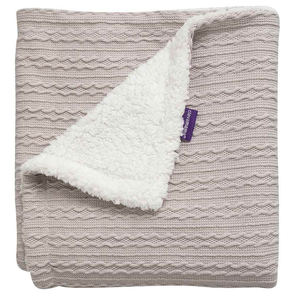 Clevamama - Luxe Sherpa Baby Blanket - 75x100cm - Grey