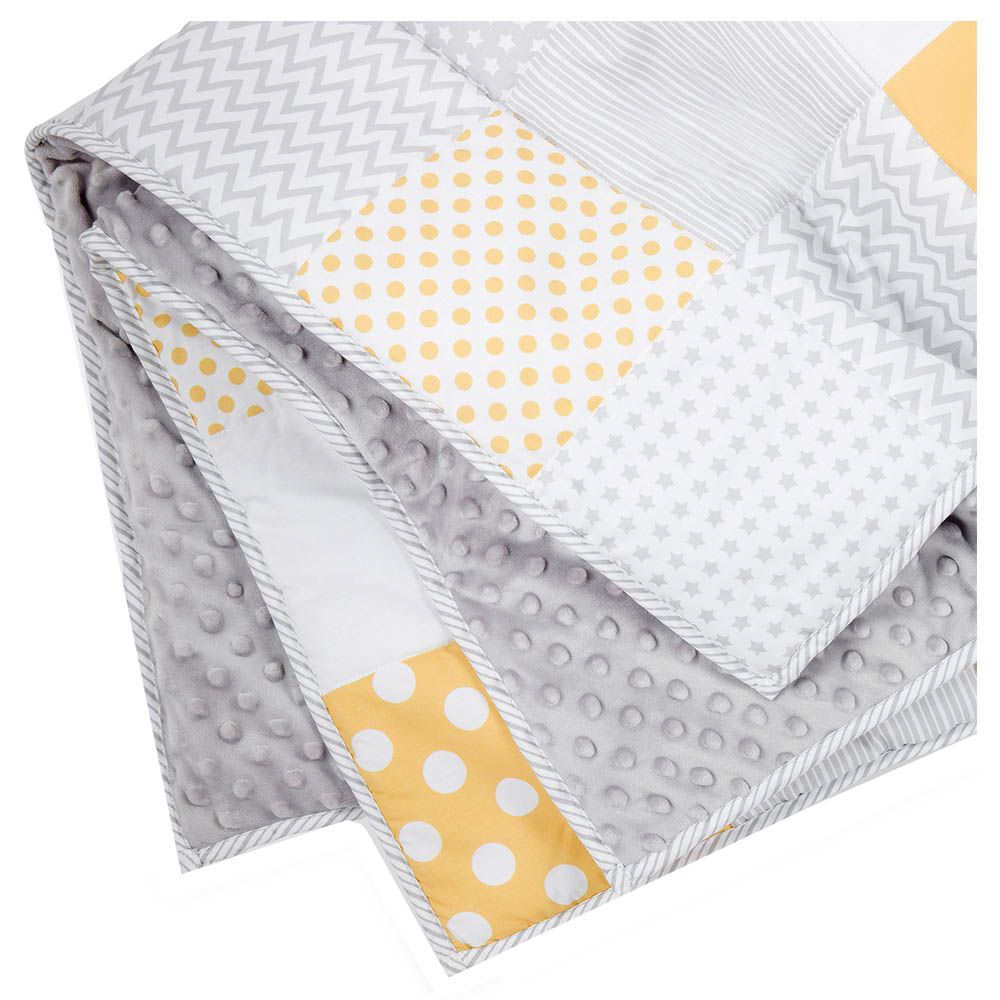 Nini - Padded Quilt - Mustard/Grey