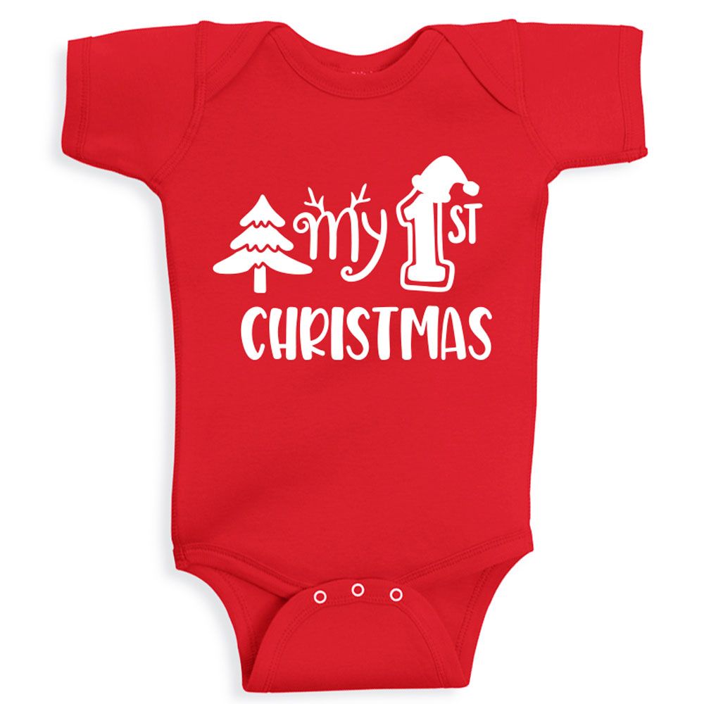 Twinkle Hands - My 1st Christmas Bodysuit - Red