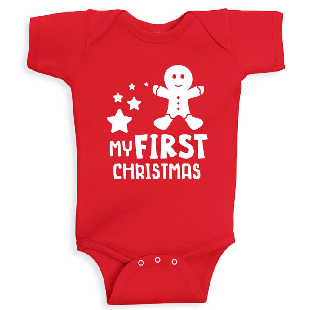 Twinkle Hands - My First Christmas Bodysuit - Red