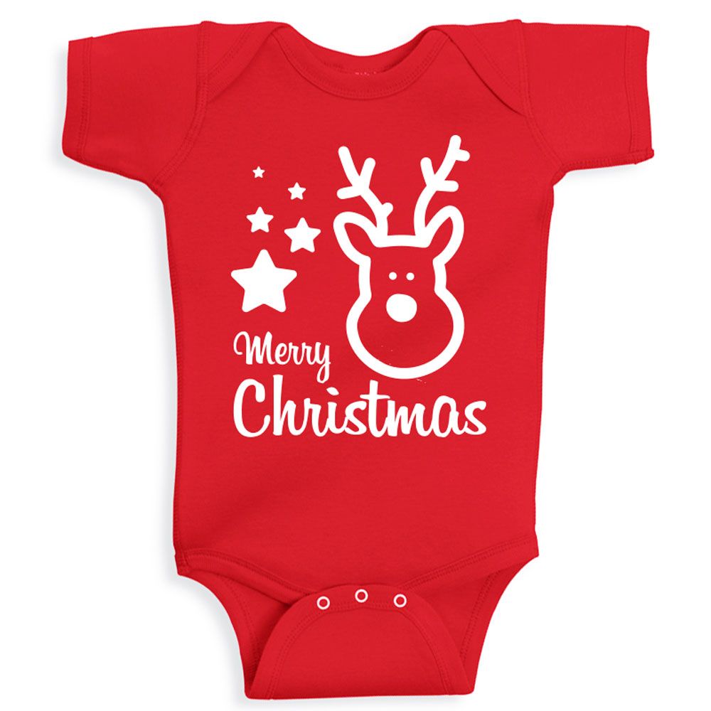 Twinkle Hands - Merry Christmas Bodysuit - Red