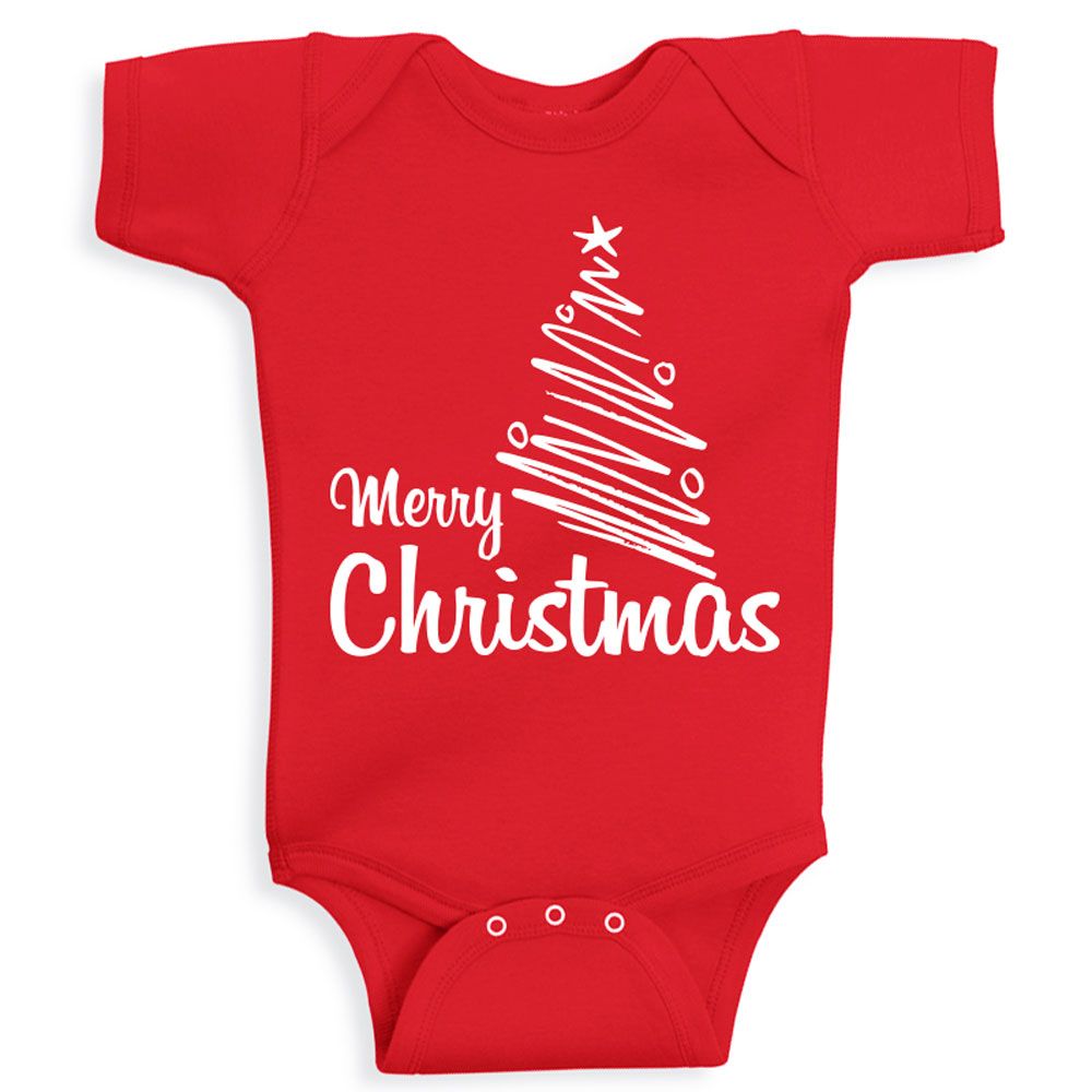 Twinkle Hands - Merry Christmas Bodysuit - Red