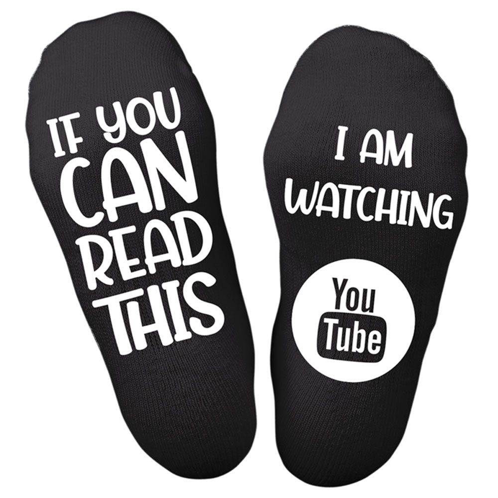 Twinkle Hands - I Am Watching Youtube Socks - Black