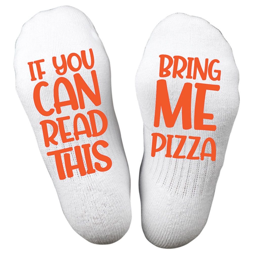 Twinkle Hands - Bring Me Pizza Socks - White