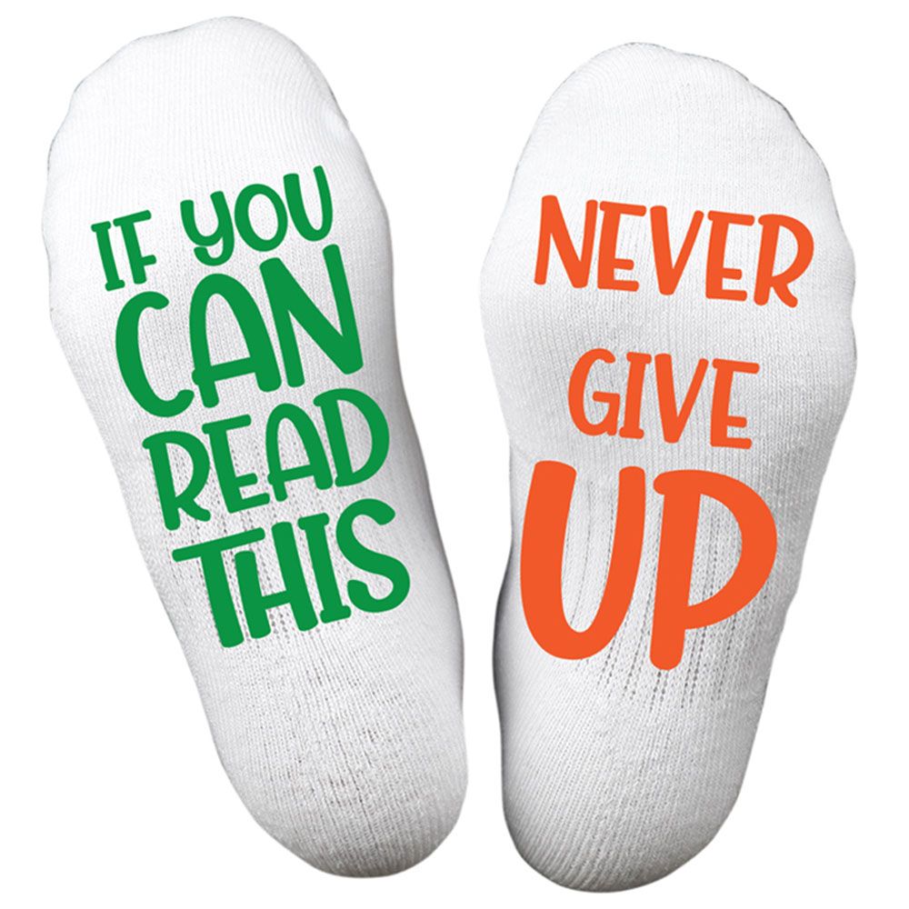 Twinkle Hands - Never Give Up Socks - White