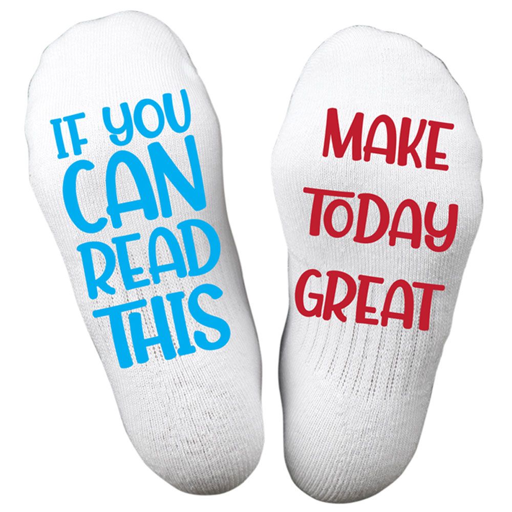 Twinkle Hands - Make Today Great Socks - White