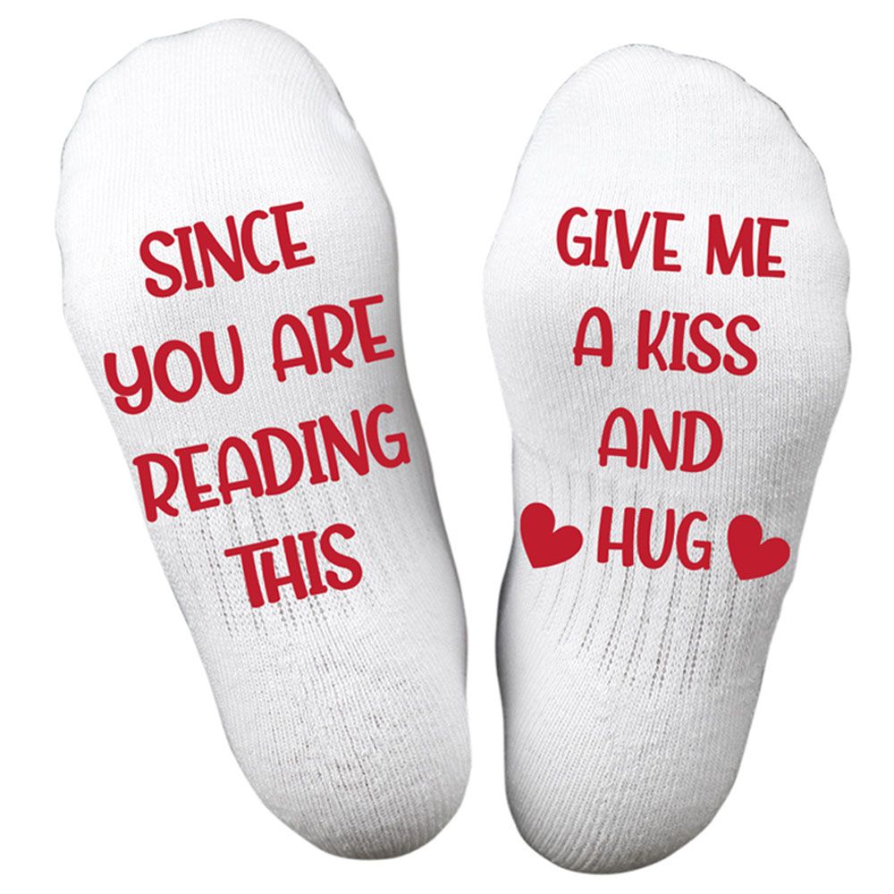 Twinkle Hands - Give Me A Kiss And Hug Socks - White