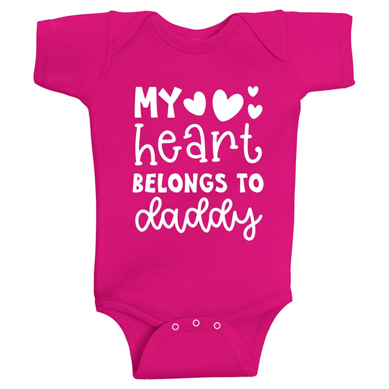 Twinkle Hands - My Heart Belongs To Daddy Onesie, Pink