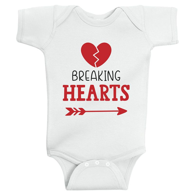 Twinkle Hands - Breaking Hearts Baby Onesie - White