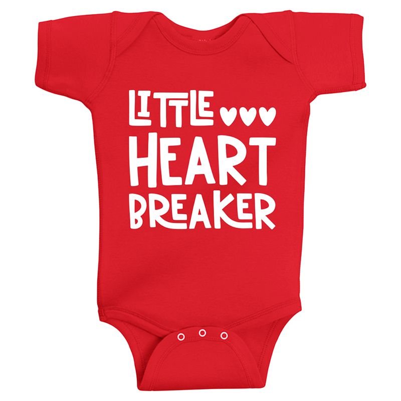 Twinkle Hands - Little Heart Breaker Baby Onesie - Red