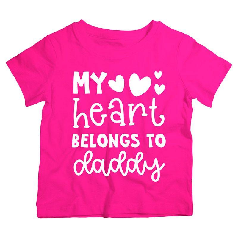 Twinkle Hands My Heart Belongs To Daddy T-Shirt, Pink