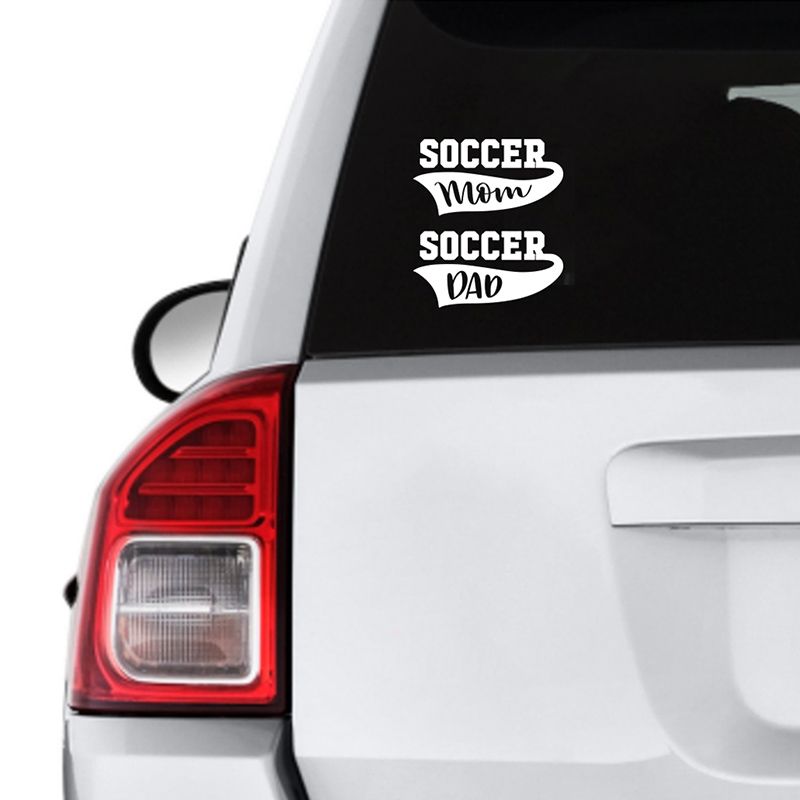 Twinkle Hands - Soccer Mom & Dad Decal Car Sticker - White