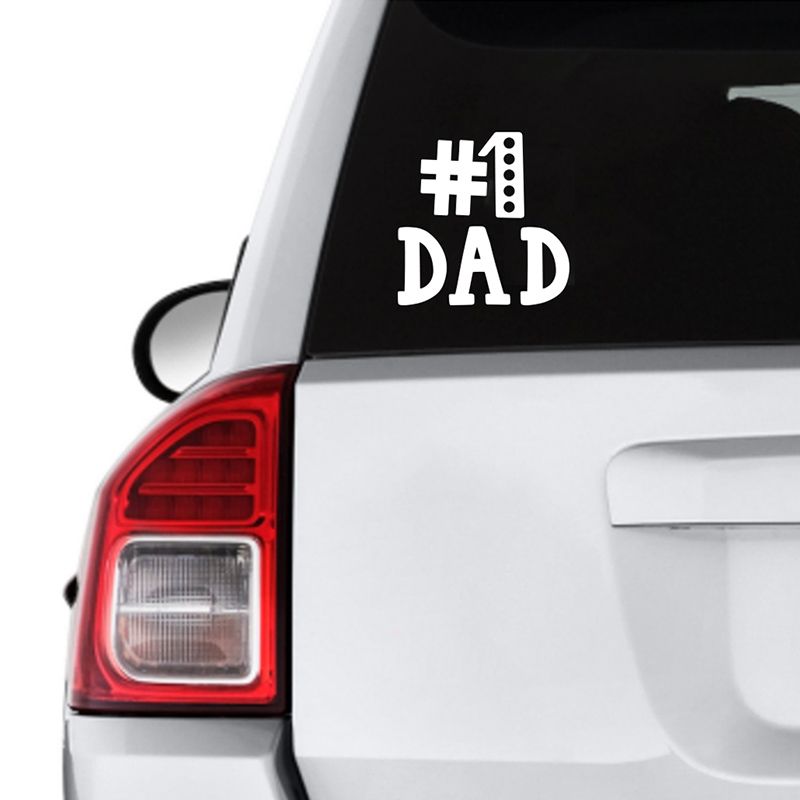 Twinkle Hands - Number One Dad Decal Car Sticker - White