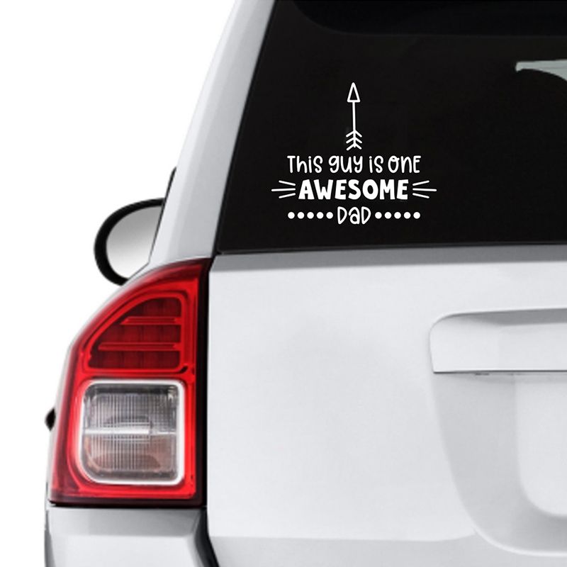 Twinkle Hands - Awesome Dad Decal Car Sticker - White