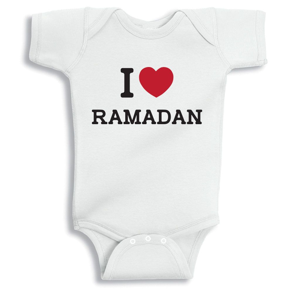 Twinkle Hands - I Love Ramadan Bodysuit - White