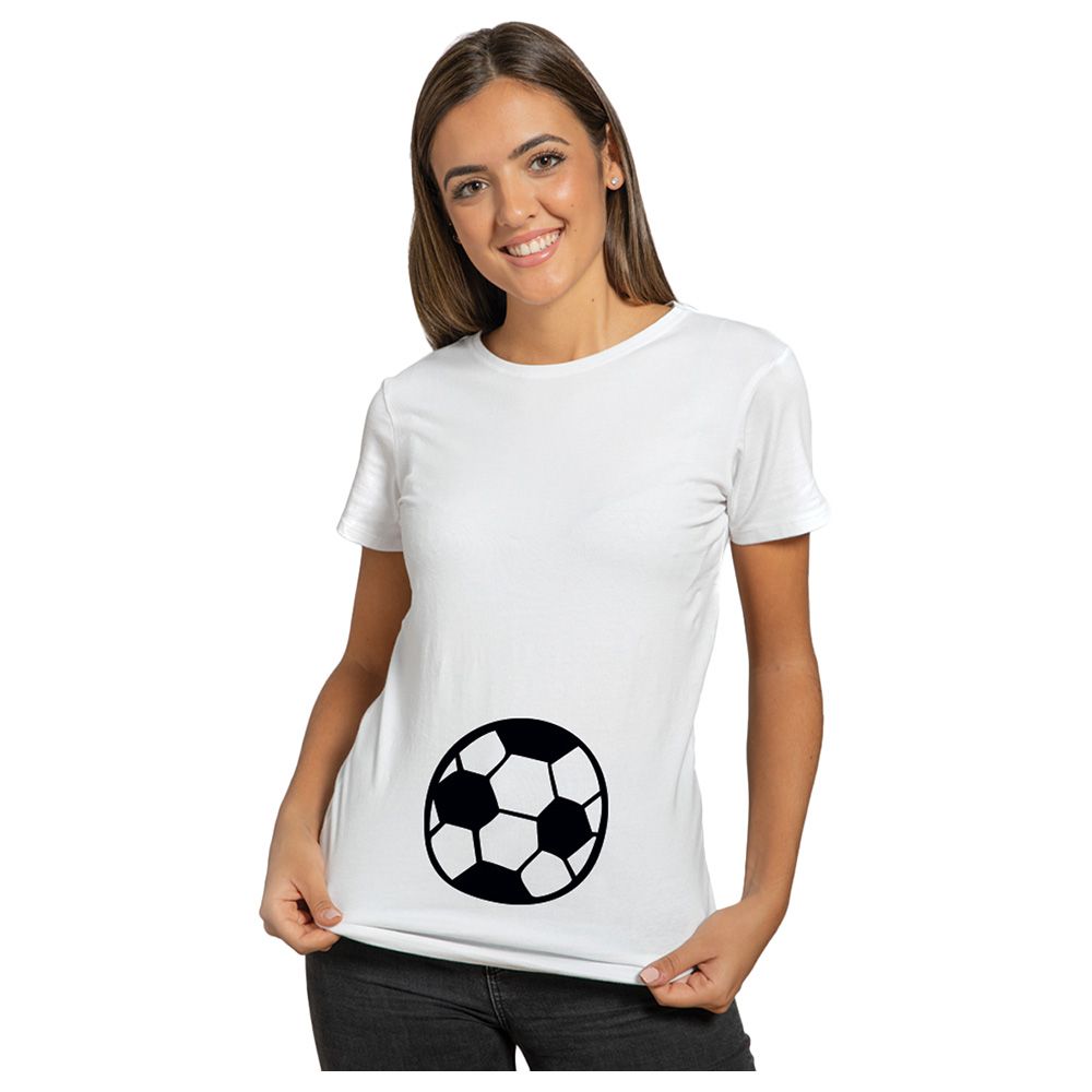 Twinkle Hands - Pregnancy T-Shirt - Soccer Baby - White