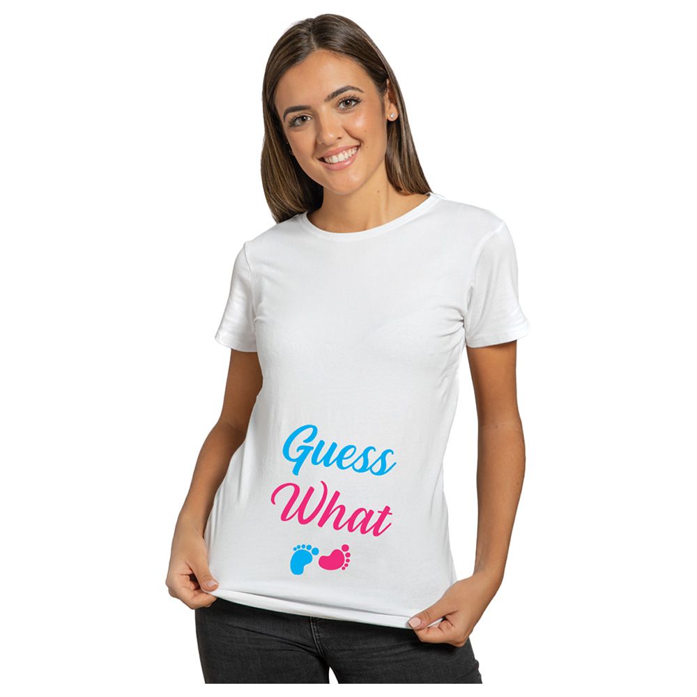 Twinkle Hands - Pregnancy T-Shirt - Guess What - White