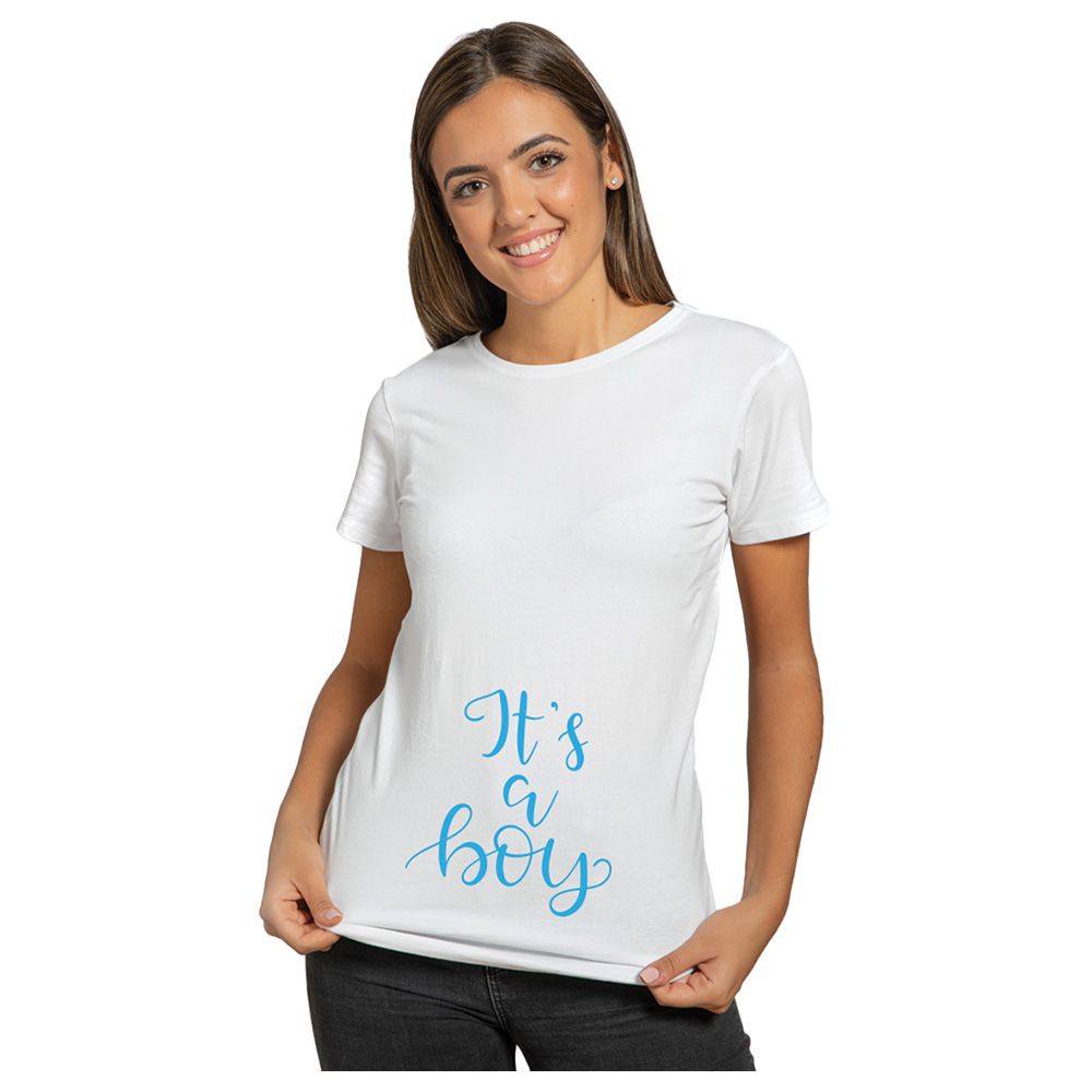 Twinkle Hands - Pregnancy T-Shirt - It's A Boy - White