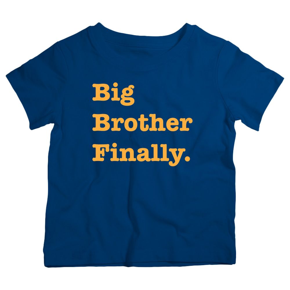 Twinkle Hands Big Brother Finally T-Shirt - Navy