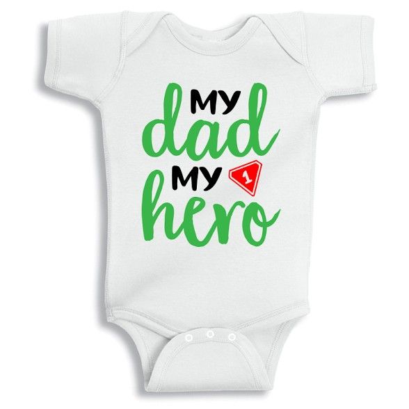 Twinkle Hands - My Dad My Number 1 Hero Baby Onesie