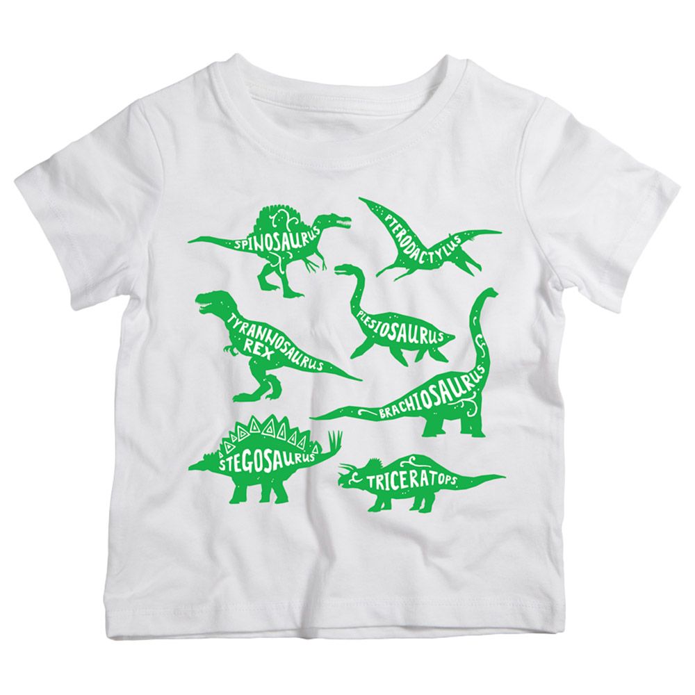 Twinkle Hands - Dinosaur's Names T-Shirt - White