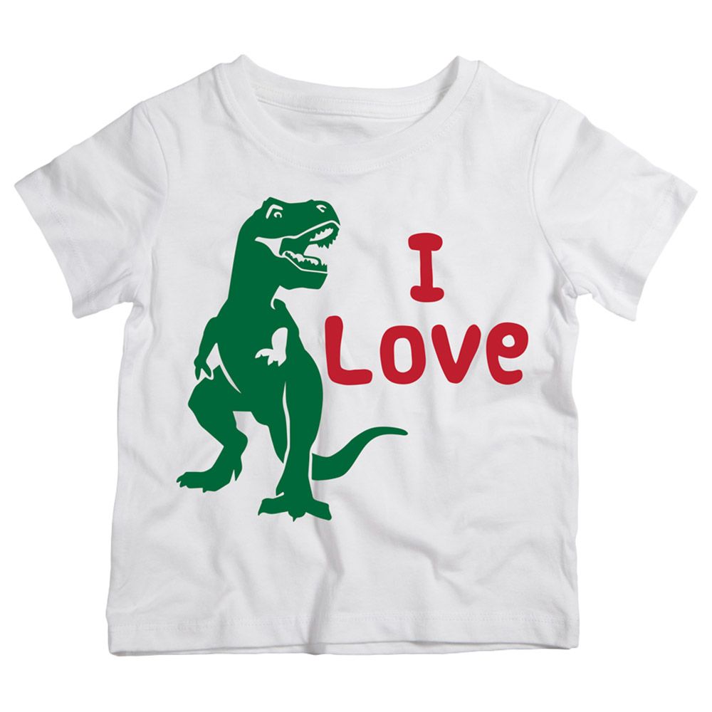 Twinkle Hands - I Love Dinosaurs T-Shirt - White