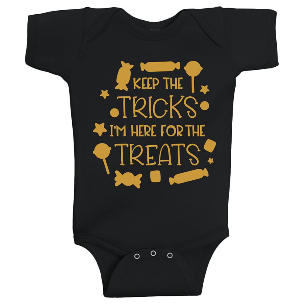 Twinkle Hands Keep The Tricks Halloween Onesie Black