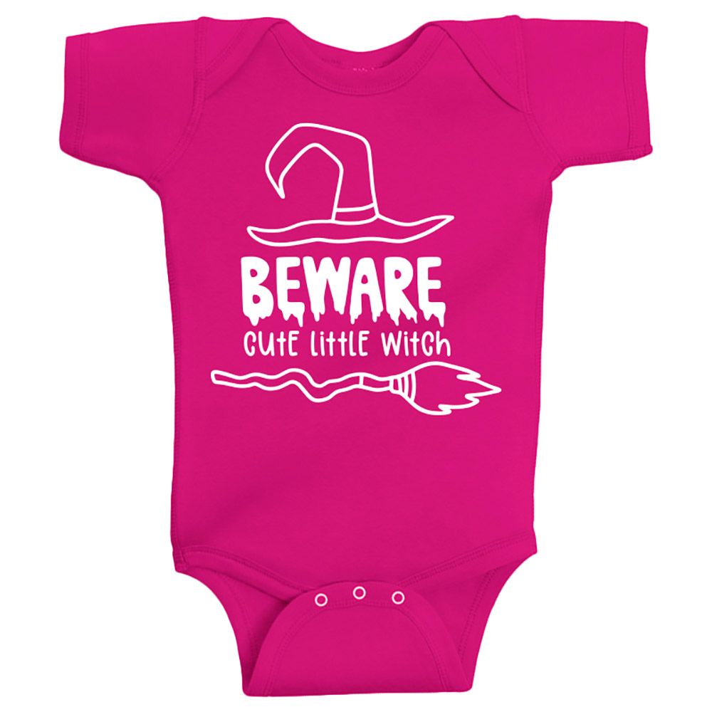 Twinkle Hands Cute Little Witch Halloween Onesie Pink