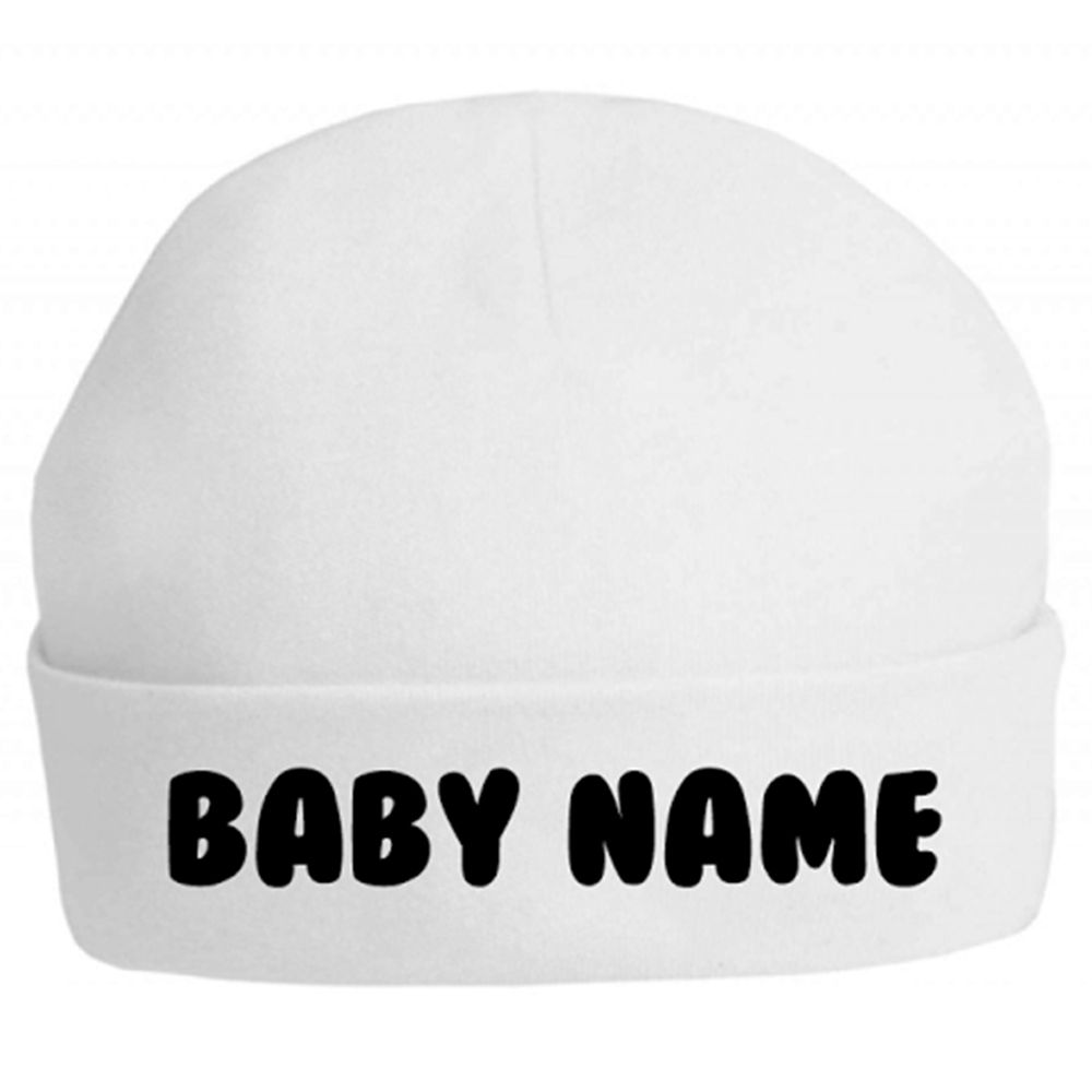 Twinkle Hands - Personalised Baby Cap Beanie - Black font