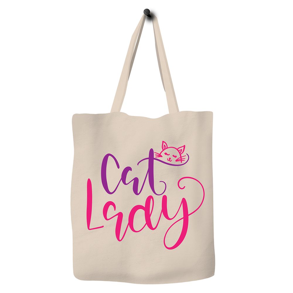 Save The Ocean - Eco Tote Bag - Cat Lady - Pink