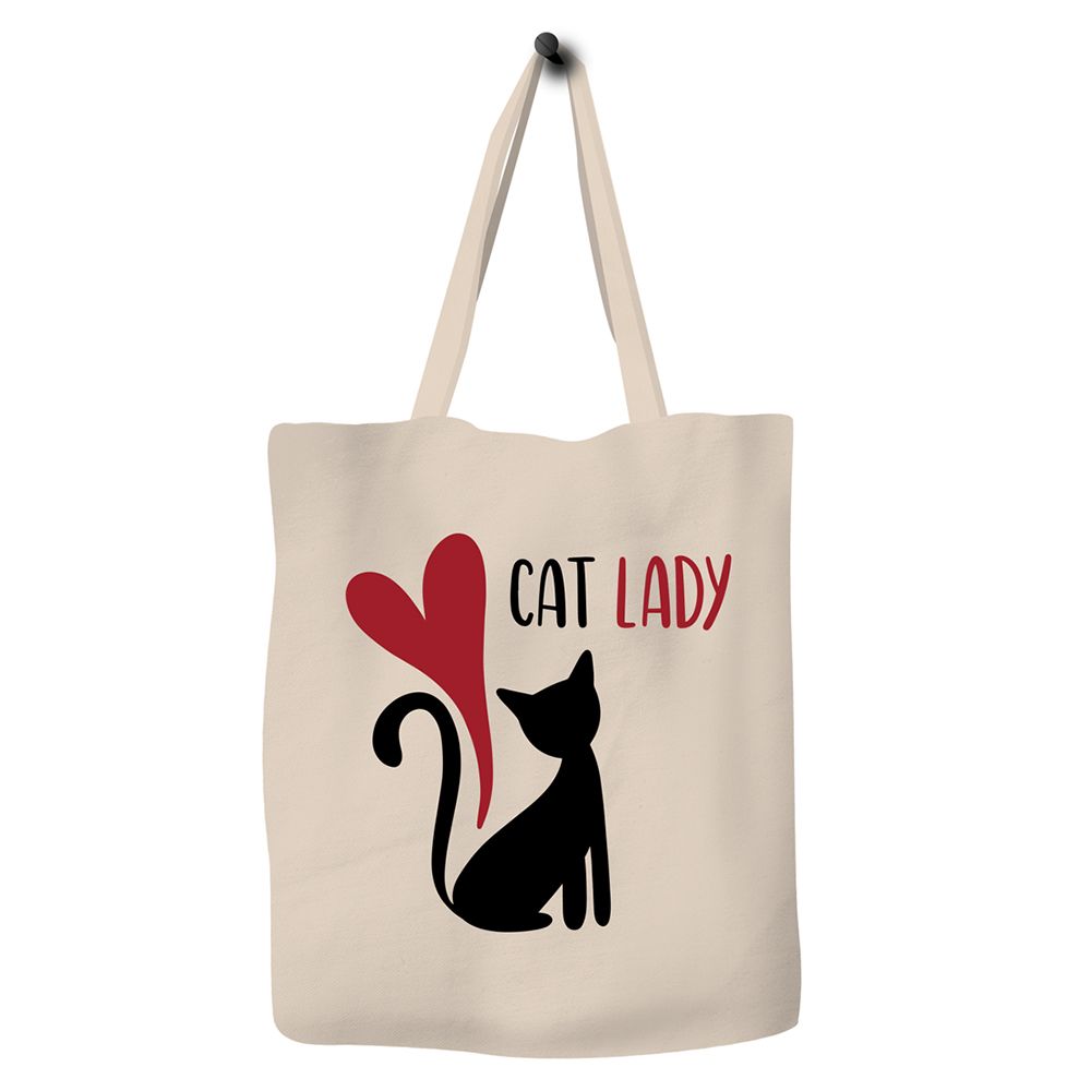 Save The Ocean - Eco Tote Bag - Cat Lady - Red