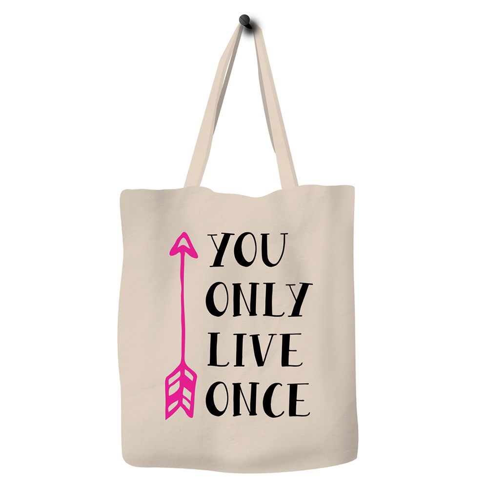 Save The Ocean - Eco Tote Bag - You Only Live Once - Pink