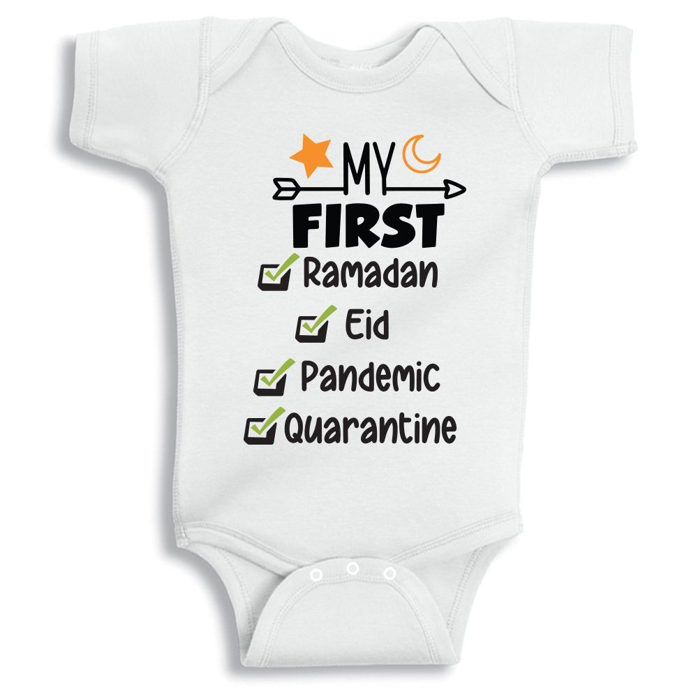 Twinkle Hands - My First Ramadan Eid Pandemic Quarantine Bodysuit - White