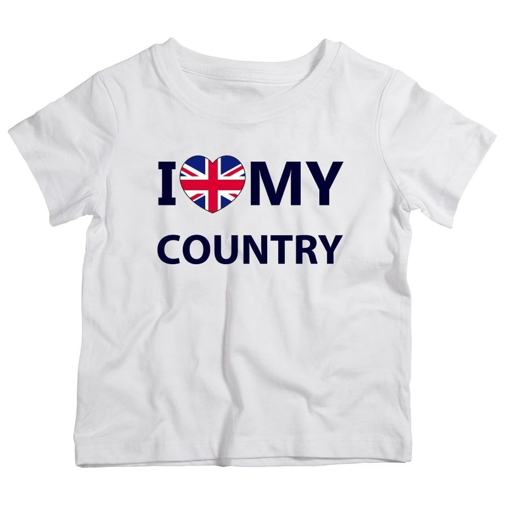 Twinkle Hands - I Love My Country Uk T-Shirt - White