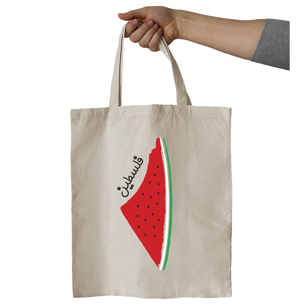 Twinkle Hands - Palestine Map Tote Bag - Beige