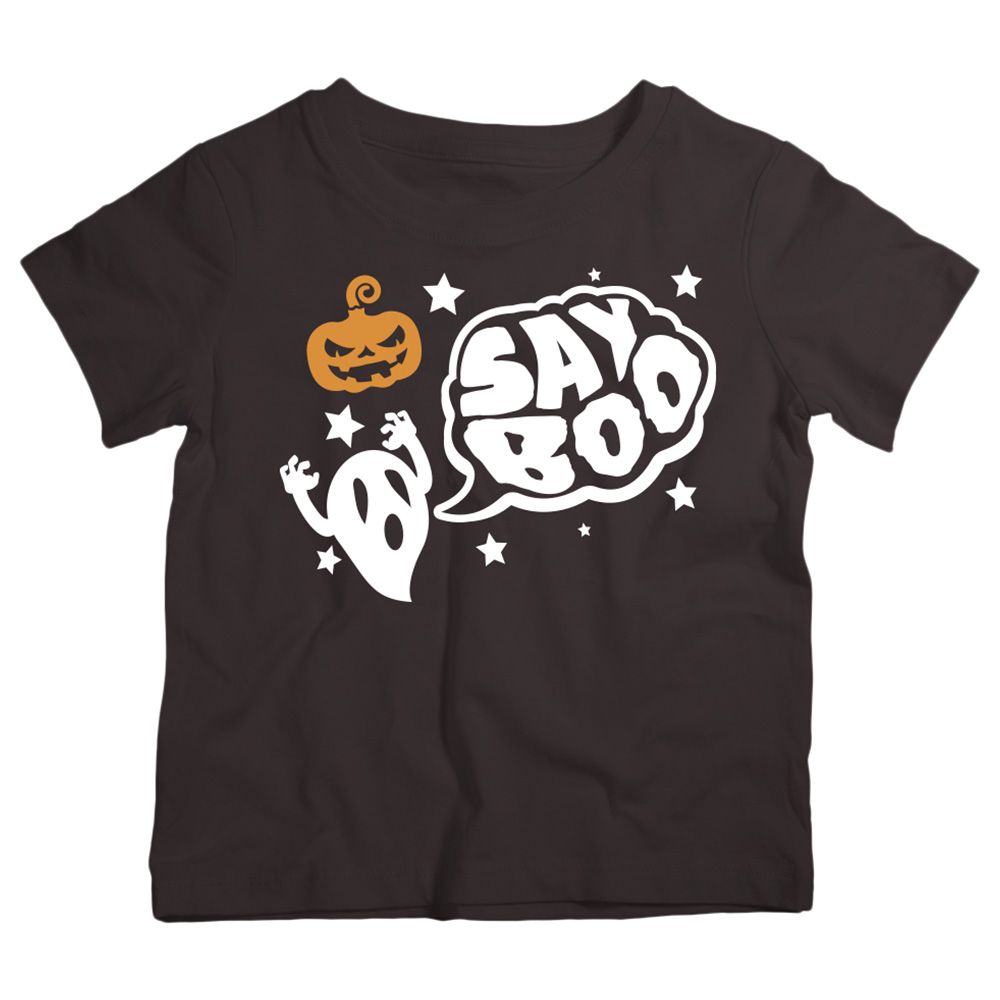 Twinkle Hands - Say Boo Halloween Kids T-Shirt Black 