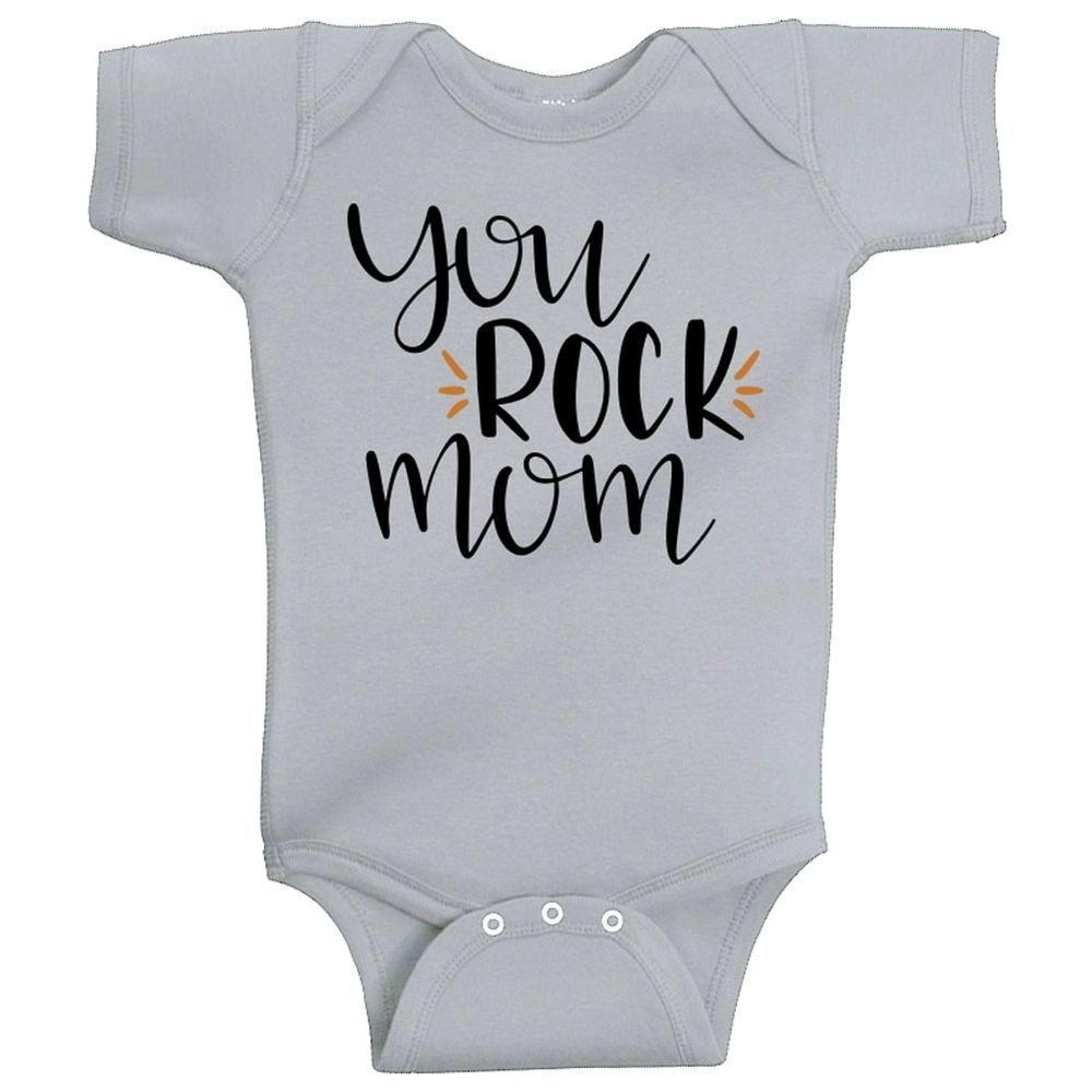 Twinkle Hands - You Rock Mom Onesie - Grey