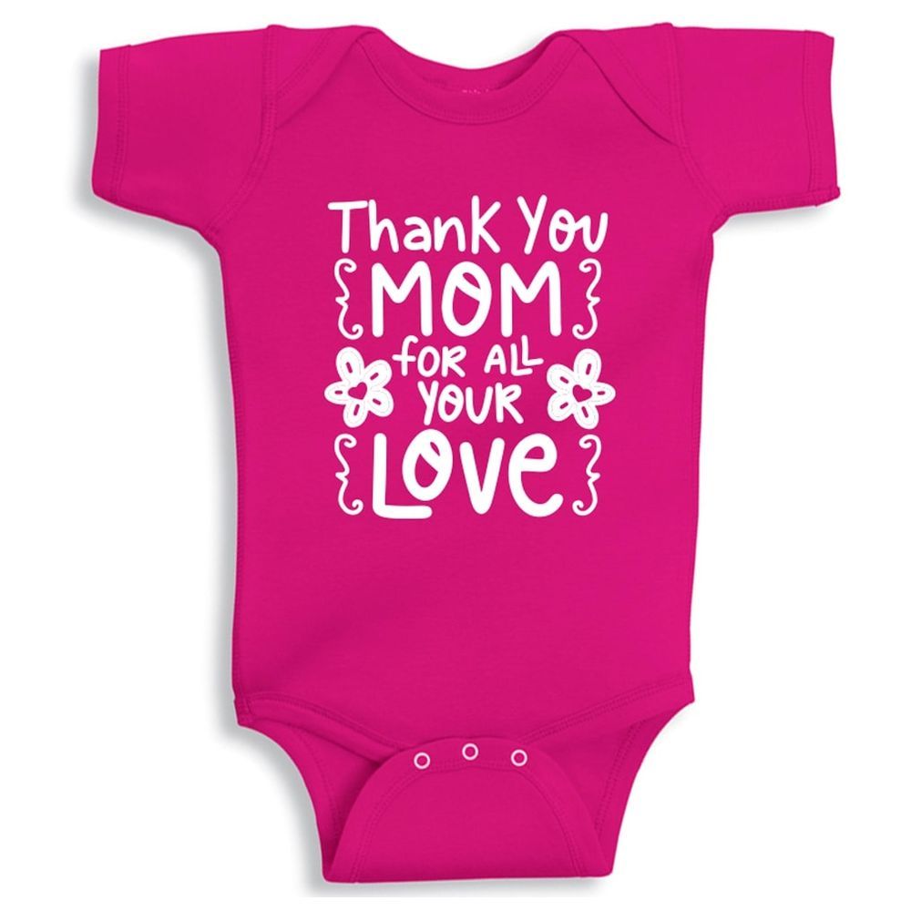 Twinkle Hands - Thank You Mom Onesie - Pink