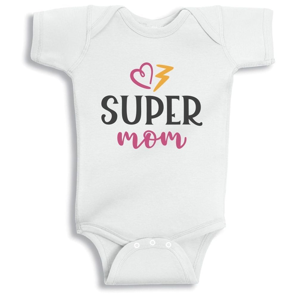 Twinkle Hands - Super Mom Onesie - White