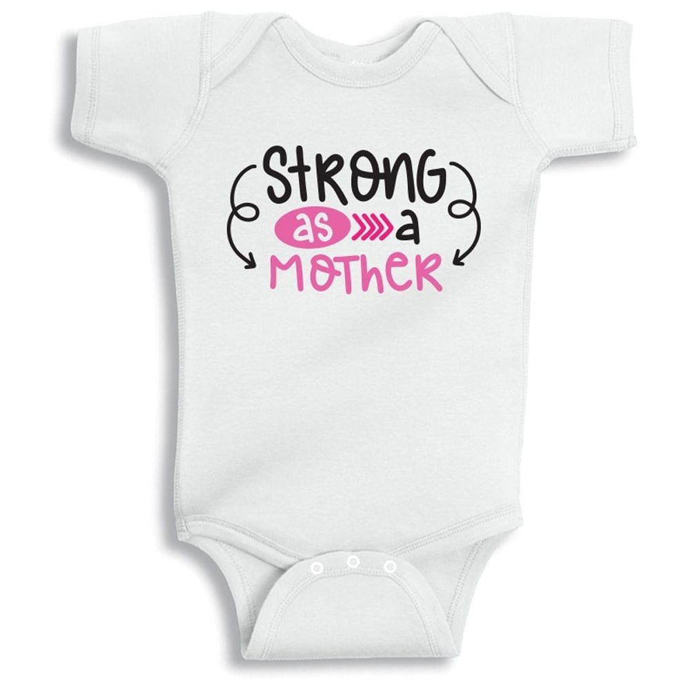 Twinkle Hands - Strong As A Mother Onesie - White