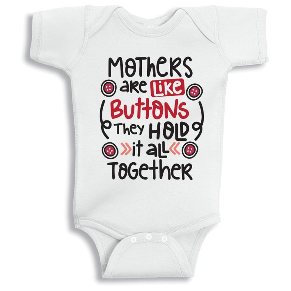 Twinkle Hands - Mothers Are Like Buttons Onesie White