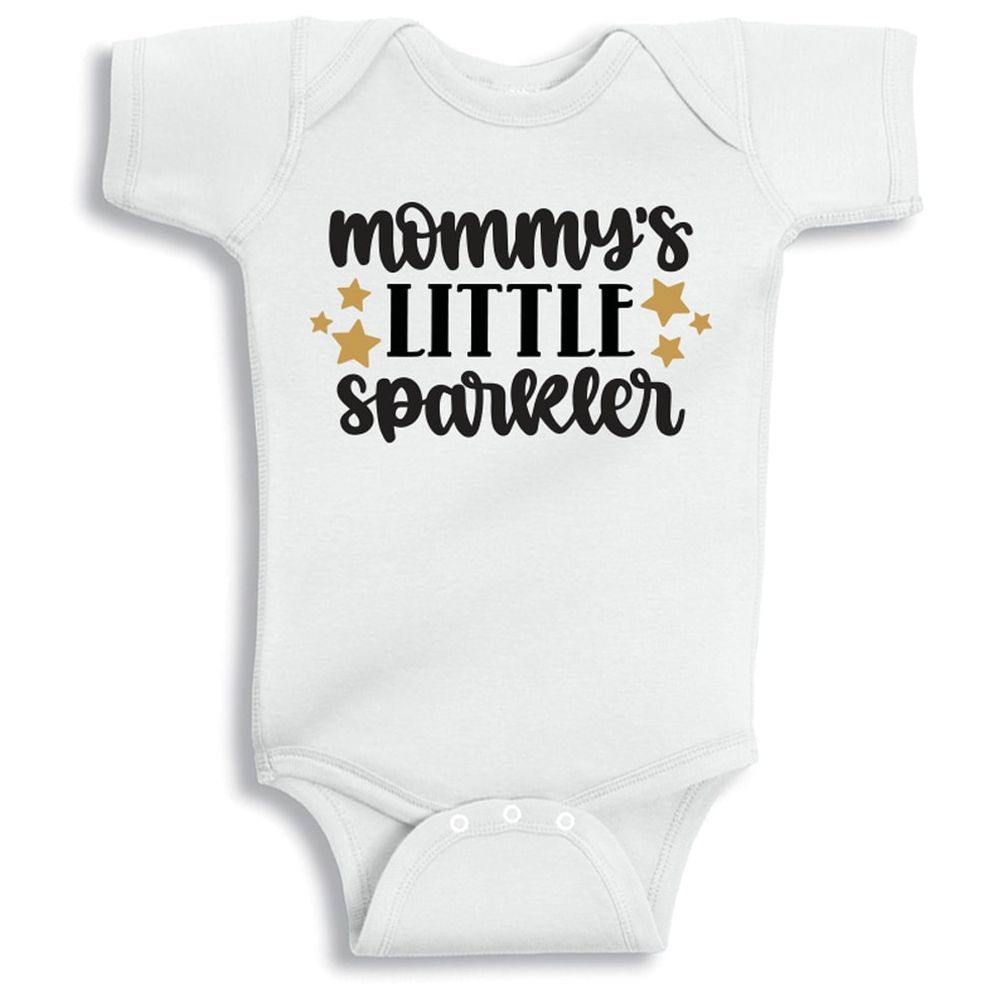 Twinkle Hands - Mommy Little Sparkle Onesie - White