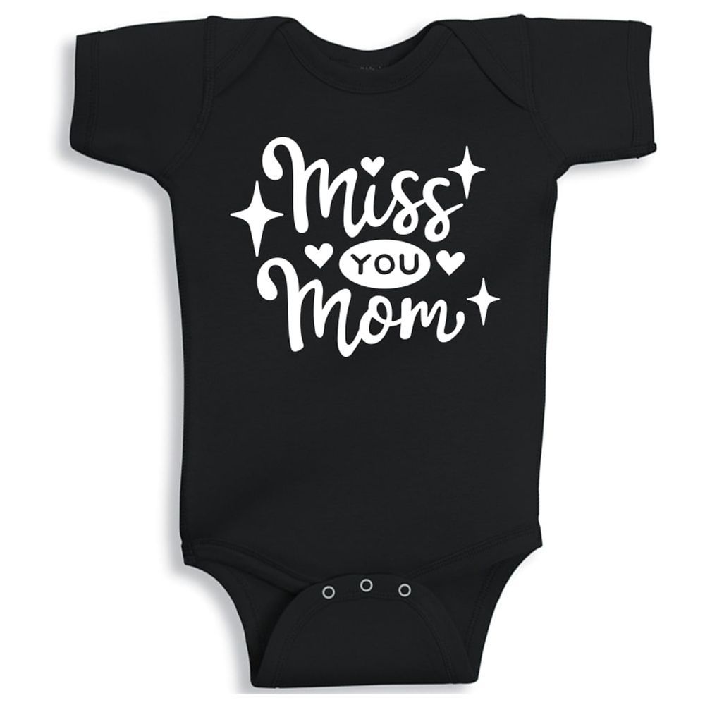 Twinkle Hands - Miss You Mom Onesie - Black